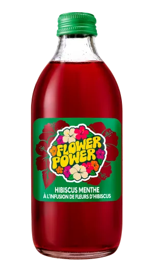 Bouteille Hibiscus Menthe 33 cl verre